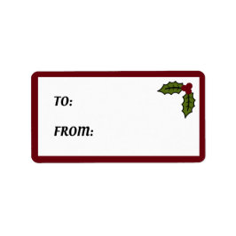 Etiqueta Holly Gift Labels