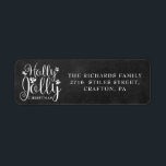 Etiqueta Holly Jolly Christmas Chalkboard Return Endereço<br><div class="desc">Festivo Holly Jolly Natal feriados retorna etiquetas de endereço para você personalizar com seu nome familiar e detalhes de endereço em um fundo de quadro. Projetado por Thisnotme©</div>
