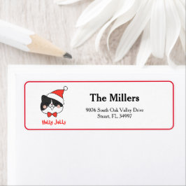 Etiqueta Holly Jolly Papais noeis de Natal bonitos Endereço