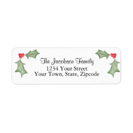 Etiqueta Holly sai e Berries - Endereço de devolução de fer