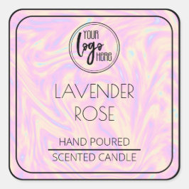 Etiqueta Holográfica E Preta Da Vela De Soja De Lo