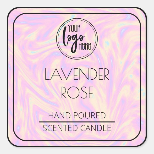 Etiqueta Holográfica E Preta Da Vela De Soja De Lo (Frente)