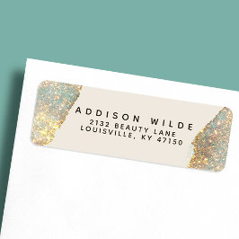 Etiqueta Holographic Glam Glitter Modern Return Address