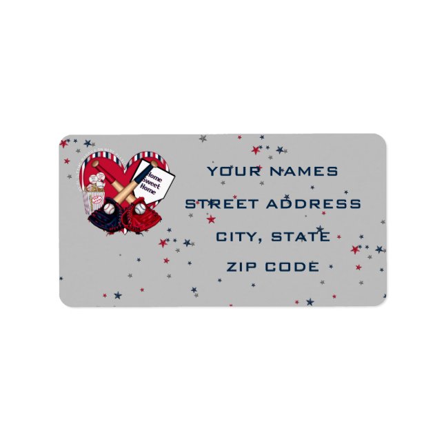 Etiqueta Home Plate Baseball Address Labels 01 (Frente)