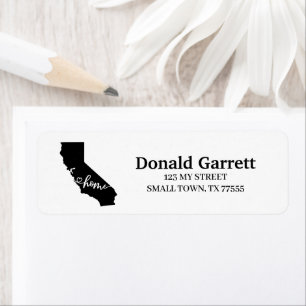 Etiqueta Home State Outline Heart California Address