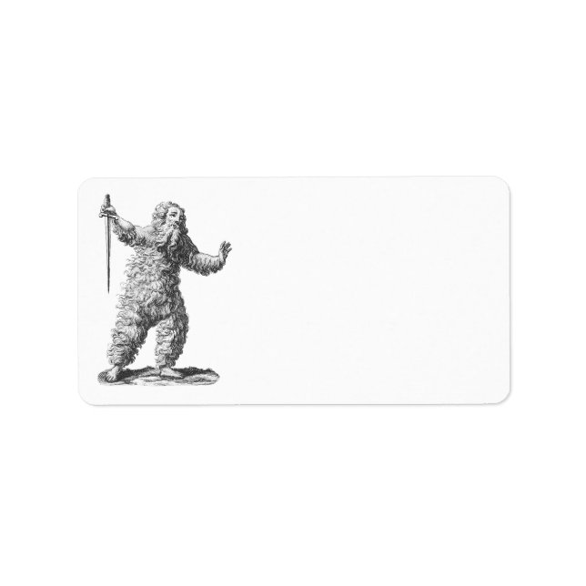 Etiqueta Homem Selvagem Engraçado em Rampage - Lenda Mediev (Frente)