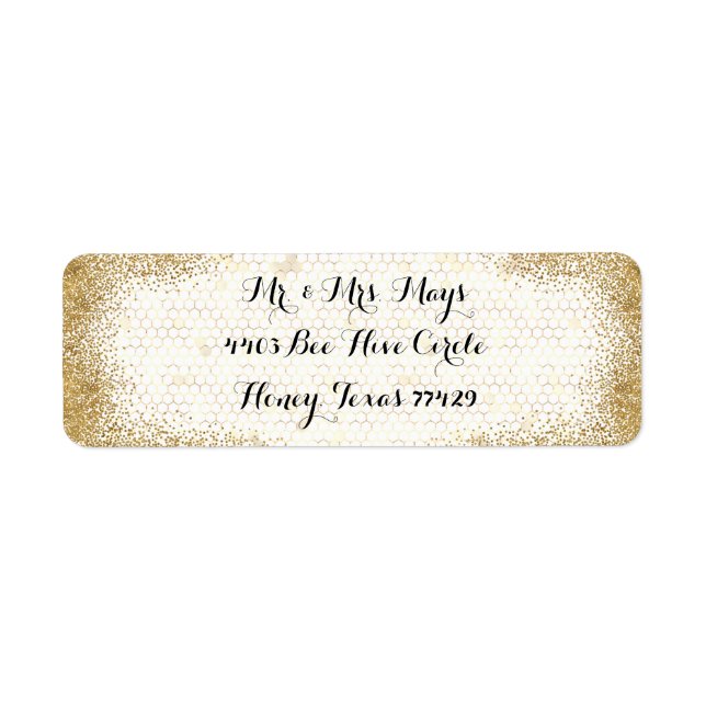 Etiqueta Honeycomb Dourado (Frente)