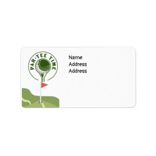 Etiqueta Hora do Golf Party no campo de golfe