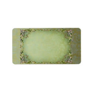 Etiqueta horizontal do Apothecary de brocado médi