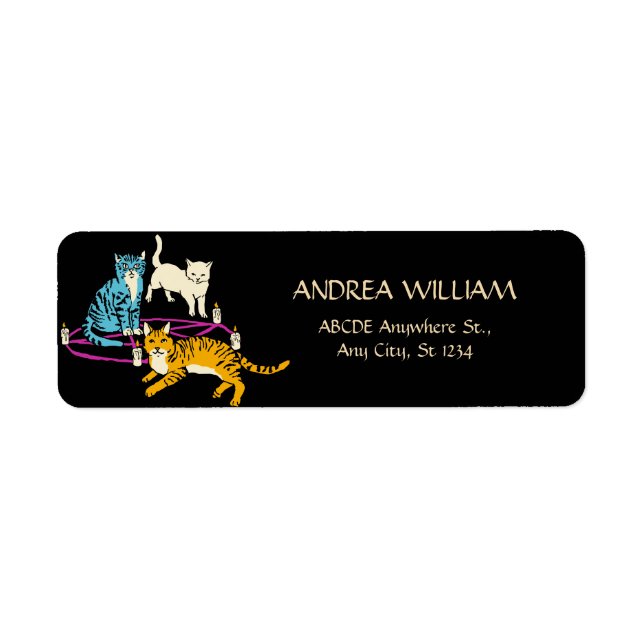 Etiqueta Horror cat cult halloween (Frente)