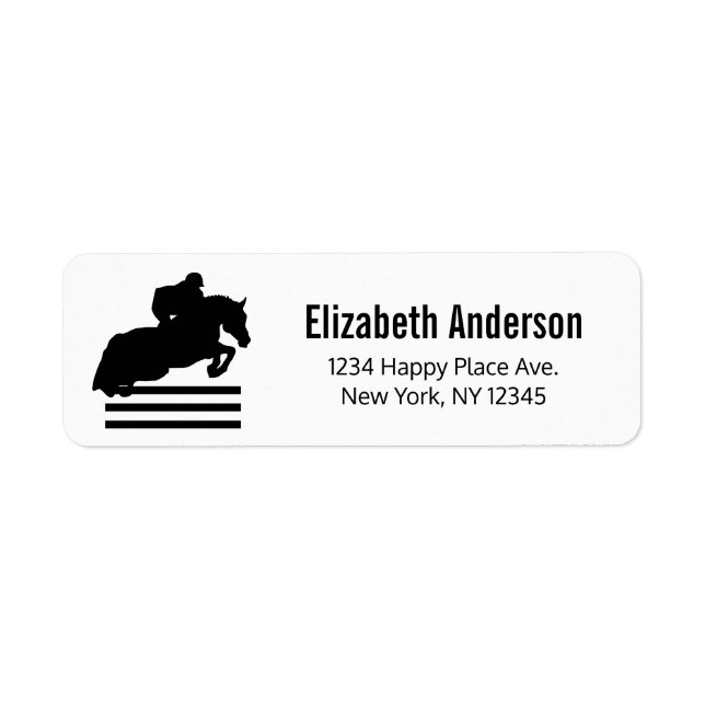 Etiqueta Horse Show Hunter Jumper Silhouette (Frente)