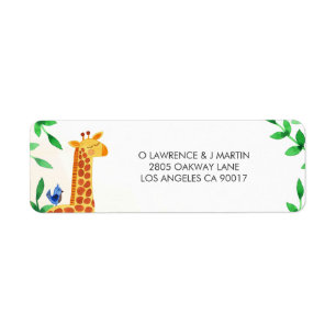 Etiqueta Hortaliças bonitos do pássaro do girafa