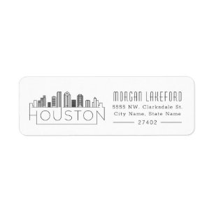 Etiqueta Houston, Texas Stylizou Skyline  