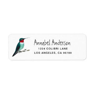Etiqueta Hummingbird com garganta