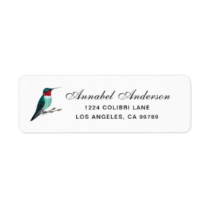Etiqueta Hummingbird com garganta