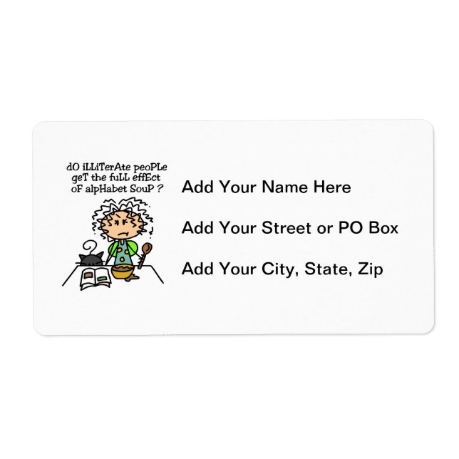 Etiqueta Humor Pessoas analfabeto (Frente)