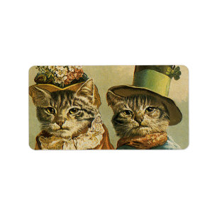 Etiqueta Humor Vintage, Gatos Vitorianos de Noiva em Chapé