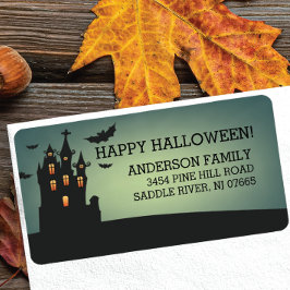 Etiqueta Hunted House Happy Halloween Endereço De Retorno