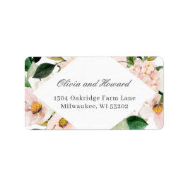 Etiqueta Hydrangea Hidrangea Blush Floral Rosa Elegante