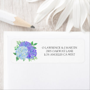 Etiqueta Hydrangea Púrpura Azul Deixa Casamento Floral