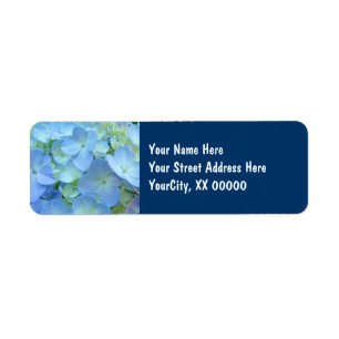 Etiqueta Hydrangeas florais azuis feitos sob encomenda das