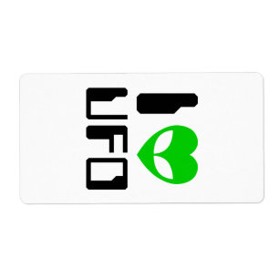 Etiqueta I Alienígena Heart UFO