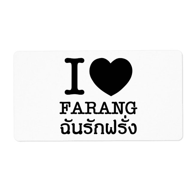 Etiqueta I Black Heart (Love) Farang (Frente)