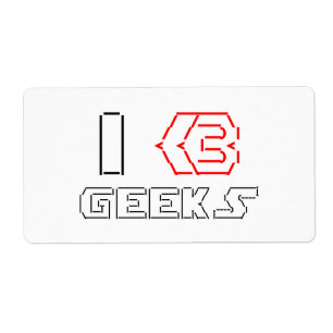 Etiqueta I Heart Geeks ASCII ART
