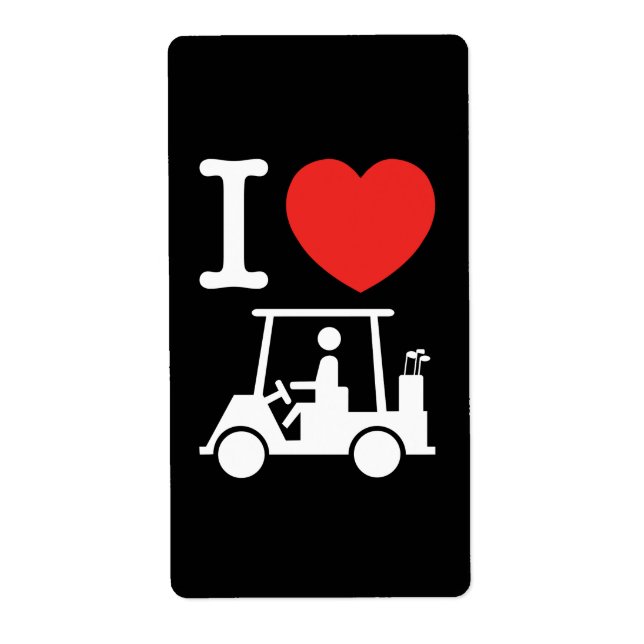 Etiqueta I Heart (Love) Golf Cart (Frente)