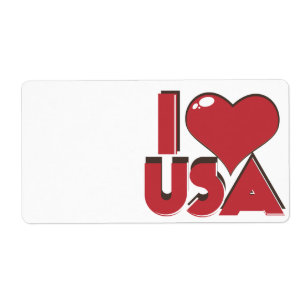 Etiqueta I Love USA Retro 80s