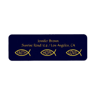 Etiqueta Ichthus - Christian Fish Symbol