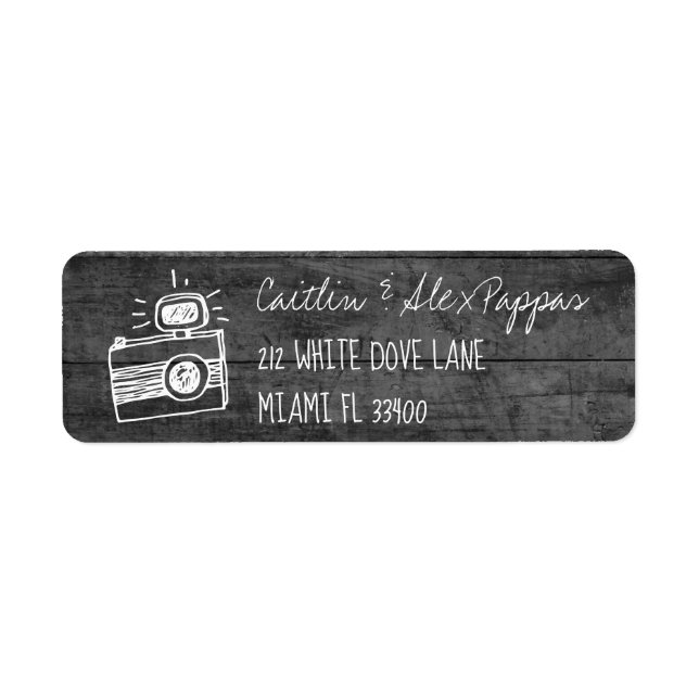 Etiqueta Ícone de Câmera desenhado à mão de Cinzas monocrom (Frente)