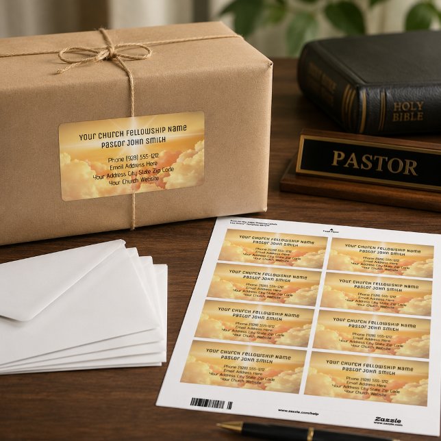 Etiqueta Igreja Negócios Nuvem Celestial Cristã (Criador carregado)