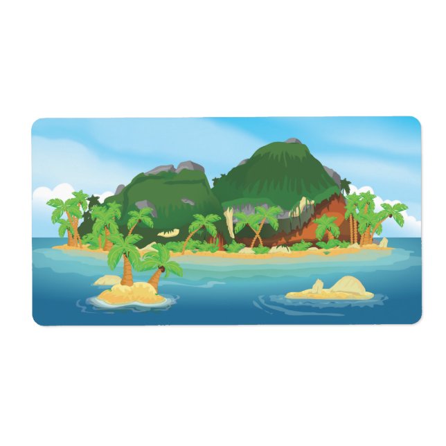 Etiqueta Ilha do Tesouro Tropical (Frente)