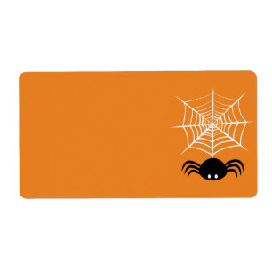 Etiqueta Ilustração Assustadora de Aranha de Halloween