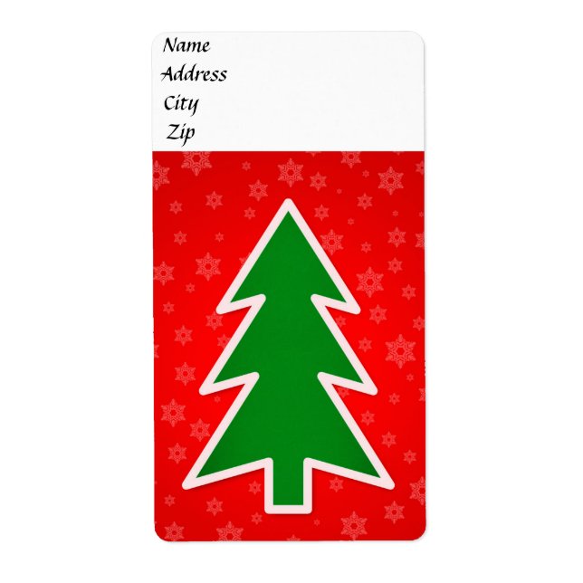 Etiqueta Ilustração da árvore de Natal (Frente)