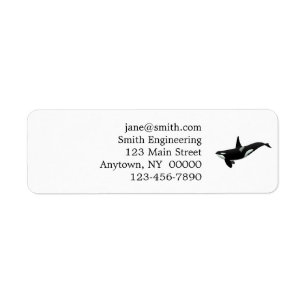 Etiqueta Ilustração da baleia Orca - Escolher cor de fund