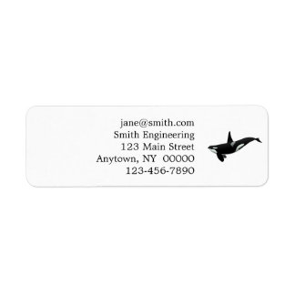 Etiqueta Ilustração da baleia Orca - Escolher cor de fundo