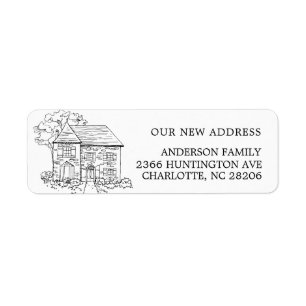 Etiqueta Ilustração da casa Rótulo de Endereço de Devoluç