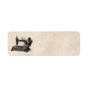 Etiqueta Ilustração da máquina de costura dos 1800s do