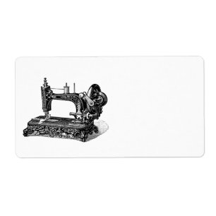 Etiqueta Ilustração da máquina de costura dos 1800s do
