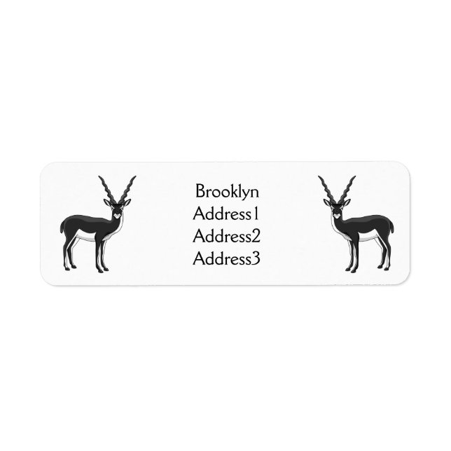 Etiqueta Ilustração de antílope Blackbuck (Frente)