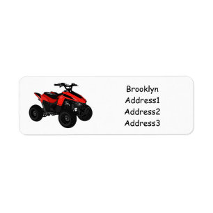 Etiqueta Ilustração de desenho animado de bicicleta atv