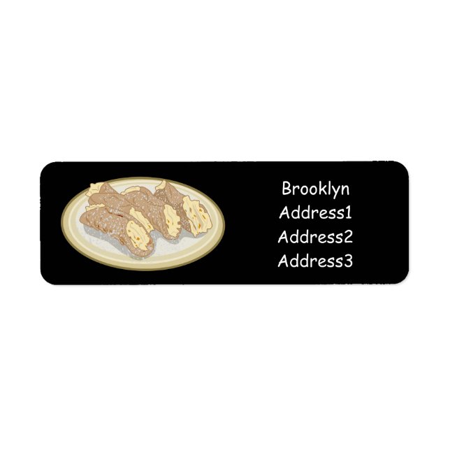 Etiqueta Ilustração de desenho animado de Cannoli (Frente)