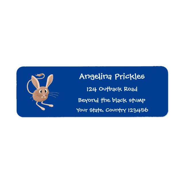 Etiqueta Ilustração de desenho animado de jerboa, de orelha (Frente)