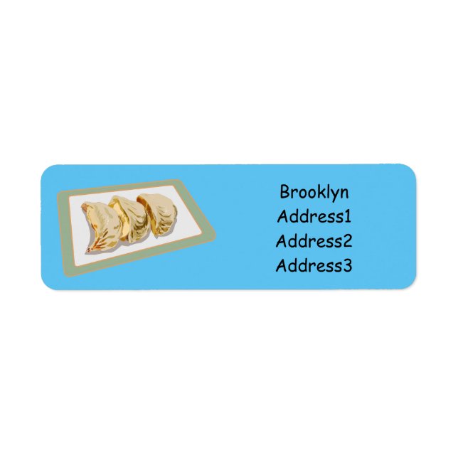 Etiqueta Ilustração de desenho animado de Jiaozi / Chinês D (Frente)