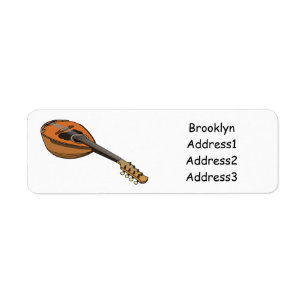 Etiqueta Ilustração de desenho animado de Mandolin