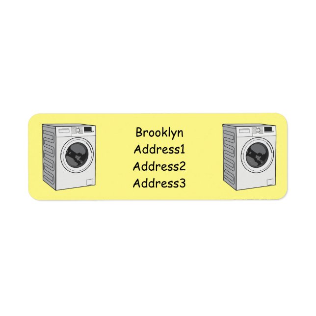 Etiqueta Ilustração de desenho animado de máquina de lavar (Frente)