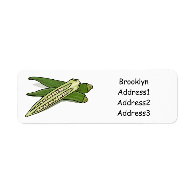 Etiqueta Ilustração de desenho de Okra (Frente)