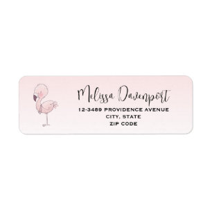 Etiqueta Ilustração de Flamingo Cor-de-Rosa